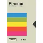 WHITE VHS VIDEO CASSETTE TAPE T-120 INSPIRED 2020 PLANNER [6X9]: VINTAGE RETROWAVE VAPORWAVE THEME