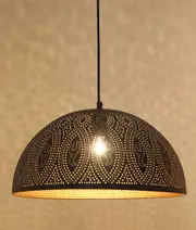 MARRAKESH: Bohemian Interior Black Dome Shape Pendant Light