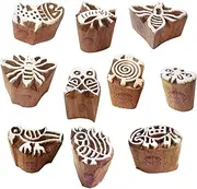 Royal Kraft Tattoo Print Blocks Beautiful Small Animal Design Wood Stamps (Set of 10)