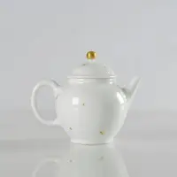 在飛比找松果購物優惠-[千紅一品茶]景嵐金絲甜白釉泡茶器撒金水平茶壺 宮廷風泡茶壺
