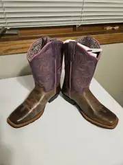 Dan Post Youth Majesty Leather Square Toe Boots DPC3947 Size 4D