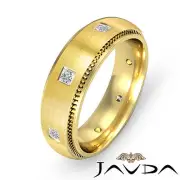 Sparkling Princess Diamond Eternity Mens Wedding Band 18k Yellow Gold Ring 0.4Ct