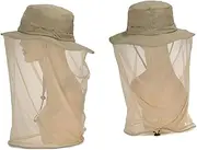 Adjustable Fly Net Hat Sun Hat Face Cove Mosquito Insect Head Net Mesh Breathable Material Uv Protection Suitable for Fishing Hiking Camping