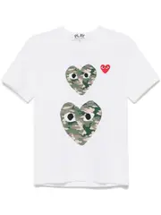 [COMME des GARCONS PLAY] Camo Two Heart Tee Unisex