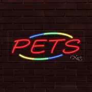 NEW "PETS" w/BORDER 30x12x1 INCH LED FLEX WINDOW/WALL INDOOR SIGN 30866