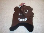 Critter Collection "Grizzly" Beanie & Mittens Set Boys 6 -7 years Hat and Gloves
