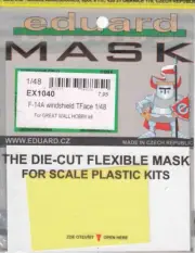 EDUEX1040 1:48 Eduard Mask - F-14A Tomcat Windshield TFACE (GWH kit)