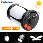 Solar Power Rechargeable LED Camping Lantern Chandelier Foldable Flashlight