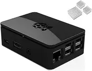 Black Protective Case / Box / Enclosure for Raspberry Pi Model B/ 2/ 3 with Aluminum Heatsink Cooler -- Access to all ports