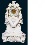 Capodimonte Mantel Clock White & Gold - Made in Italy New