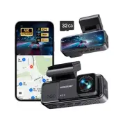 Dash Cam, COOLCRAZY 4K UHD Dash Camera for Cars Built-in GPS, 3.2" IPS Screen...