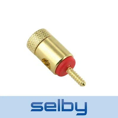 Gold Plated Speaker Cable Terminal Pin Takes 10 AWG Red DIY Hi-Fi Home Theatre