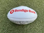 AFL SHERRIN AUSTRALIAN MADE LEATHER GAME FOOTBALL FOOTY - Bendigo Bank Premiers