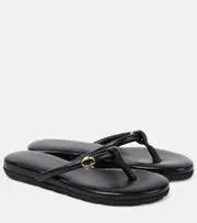 [Gianvito Rossi] Gianvito Rossi Juno leather thong sandals AU 7 black