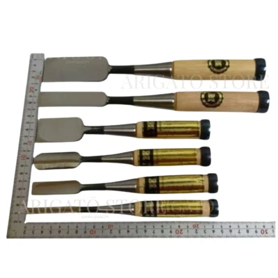 Vintage Japanese Chisel 6set Nomi /Hand Plane Saw Iron Hammer Hand Tool / Unused