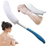 Bath Brush,Shower Brush for Body Anti-Slip Curved Handle Bath Brush Long Handle for Shower Detachable Hanging Long Handled Sponge for Shower Suitable for Pregnant Elderly