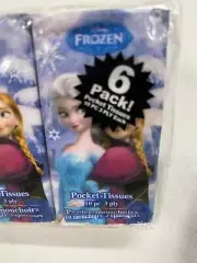 6 PACK! Pocket Tissues Disney Frozen Ana & Elsa Winter Theme
