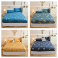 在飛比找蝦皮購物優惠-【床包】星星印花浪漫藍色床包 枕套 植物羊絨床墊防塵罩 單人