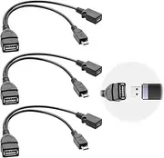 3Pcs USB Port OTG Cable Micro 2in1 for Streaming Sticks Media Devices Keyboards High Speed OTG Power Host Enabled Adapter for Firestick 4K/4K Max Lite Cube 2nd Gen for Nintendo Switch SNES NES Classic