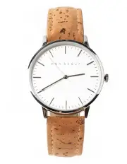 [Mon Choux] Classic Vegan Leather Watch 38mm in Silver