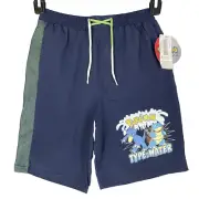 Pokémon Water Type Boys Swim Trunks L (14-16) Blastoise Golduck Blue NWT