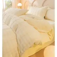 在飛比找蝦皮商城精選優惠-北歐風 法蘭絨床包 床包四件組 床包組 輕奢雕花牛奶絨四件組