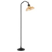 Hertel Floor Lamp, Black Base &amp; Amber Shade