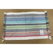 Design Import Mediterranean Multicolor Stripe Placemat Set of 6 New With Tag