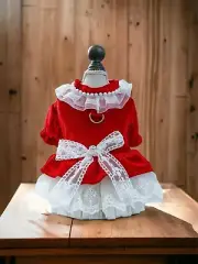 NWT Andrea’s Deals Cute Bow-Knot Lace Trim Velvet Princess Dog Dress Medium