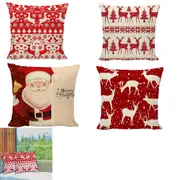 4pcs Christmas Pillow Covers Animal Deer Throw Pillow Case Cushion Cover Merry Christmas -Style1 and Style2 and Style4 and Style5