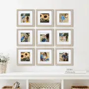 Deluxe Gallery Photo Wall Frame Set G - 9 Frames - Polar Birch