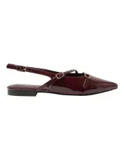 [PINK INC] Inherit Flat Shoes in Wine Patent