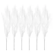 6Pcs Artificial Palm Leaves Plants Fake Fronds Faux Greenery Decor, White