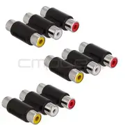 Three RCA Coupler Female 3 RCA to 3 RCA Composite Adapter Cable Extender 3 PACK