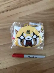 NWT Aggretsuko Metal Face Coin Case Plush Kawaii Hello Kitty Sanrio Japan