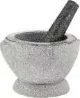 Stone Granite Mortar and Pestle 4 Cup Capacity, 8 Inch, Gray