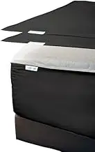 Zip On Fitted Sheet - Includes 1 Fitted Base + 2 Zip Sheet - Easy to Change, Won’t Pop Off Twin Sheet - Soft 600 TC Cotton Fitted Sheet- 15” Deep Pocket King Size- Dark Grey