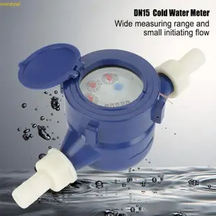 Weroyal 水錶水流量計 15 毫米 1 2 英寸花園家用冷水錶濕表測量工具