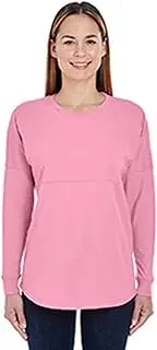 [J. America] Womens Ladies Game Day Jersey Long Sleeve t-Shirt - Black Sparkle Glitter 8229-P
