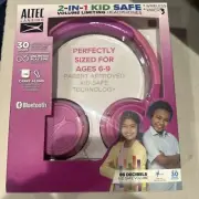 Altec Lansing Kid Safe 2-in-1 Bluetooth Wireless Pink Kid's Headphones SealedBox