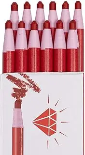Diamond Peel-Off China Markers/Grease Pencils for Glass, Cellophane, Vinyl, Metal, Etc. (12 Pencils) (Red)