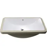 Novatto Undermount Bathroom Sink 18" No Faucet Hole Small Porcelain in White