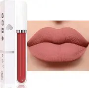 FEESHOW Matte Finish Lip Gloss for Women Non Sticky Shiny Hydrating Lipstick Long Lasting Lip Glaze Smooth Makeup Essential Type 3 One Size