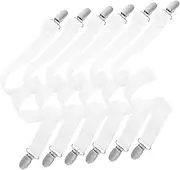 IWOWHERO Adjustable Tablecloth Clips 6pcs Elastic Clips for Picnics Outdoor Tablecloth Clamp Hidden Straps