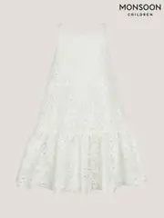 Monsoon White Harper Lace Daisy Bow Dress (H42860) | $102 - $111