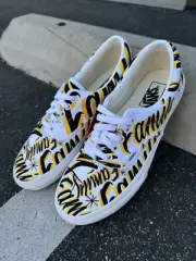 Vans Men's Shoes Era Size US 13 White Black Yellow Skateboard Family Exclusive
