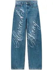 [Alexander Wang] Balloon Jean Cursive Logo Fray