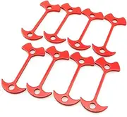 Fishbone Tent Stakes Deck Anchor Peg BLLNDX 8PCS 3 Inch Red Aluminium Alloy Deck Plank Road Camping Fish Bone Nails Rope Buckle Hook Cord Adjuster Tensioner Kit