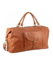 [Pierre Cardin] Leather Business Overnight Bag in Cognac