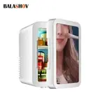 4L Mini Makeup Fridge with LED Light Mirror Portable Cosmetic Storage Refrigerat